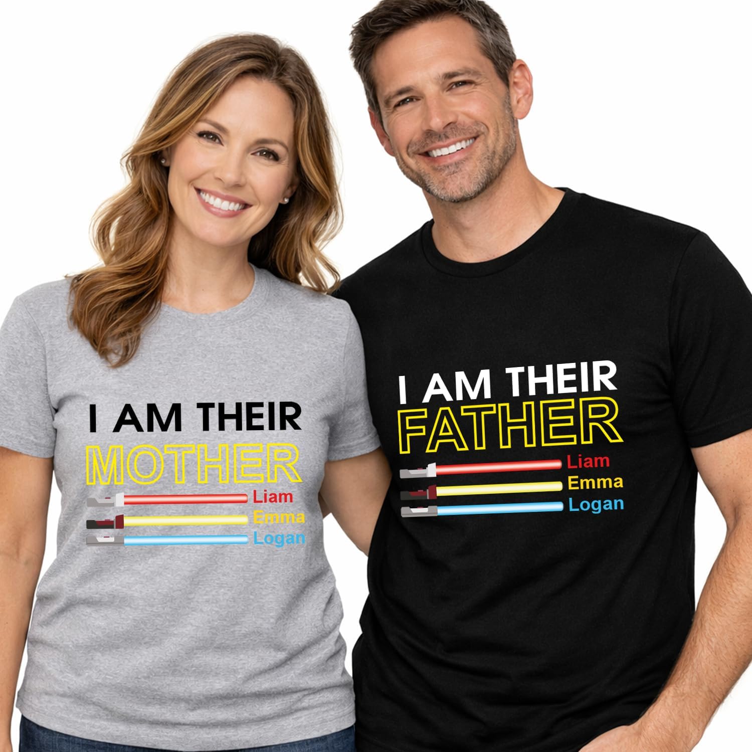 Personalized I am Your Their Father Shirt, Dad Gift, Custom Stars Tshirts for Daddy, Tee Gifts for Husband, Dad, Papa from Daughters Son Wife, Christmas, Fathers Day & Birthday Present