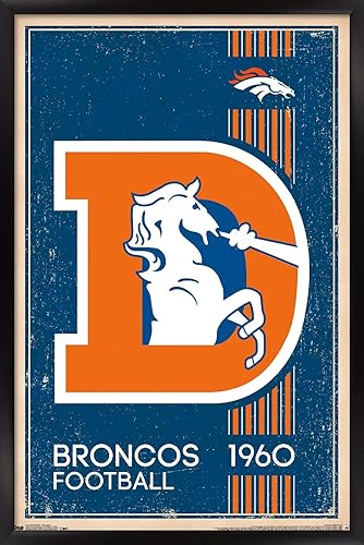 Miniatura 6 de Trends International NFL Denver Broncos - Póster de pared con logotipo retro 14, 19 pulgadas de largo x 13 W, versión premium sin marco Versión