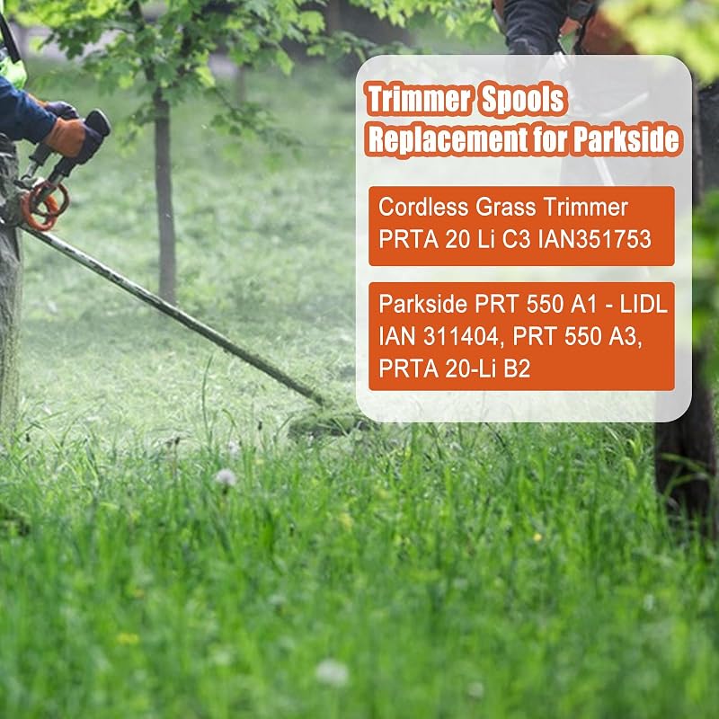 QENETY 1,6mm Fűkasza Damil Tekercs Parkside PRTA 20-Li B2 PRT 550 Kompatibilis 10db