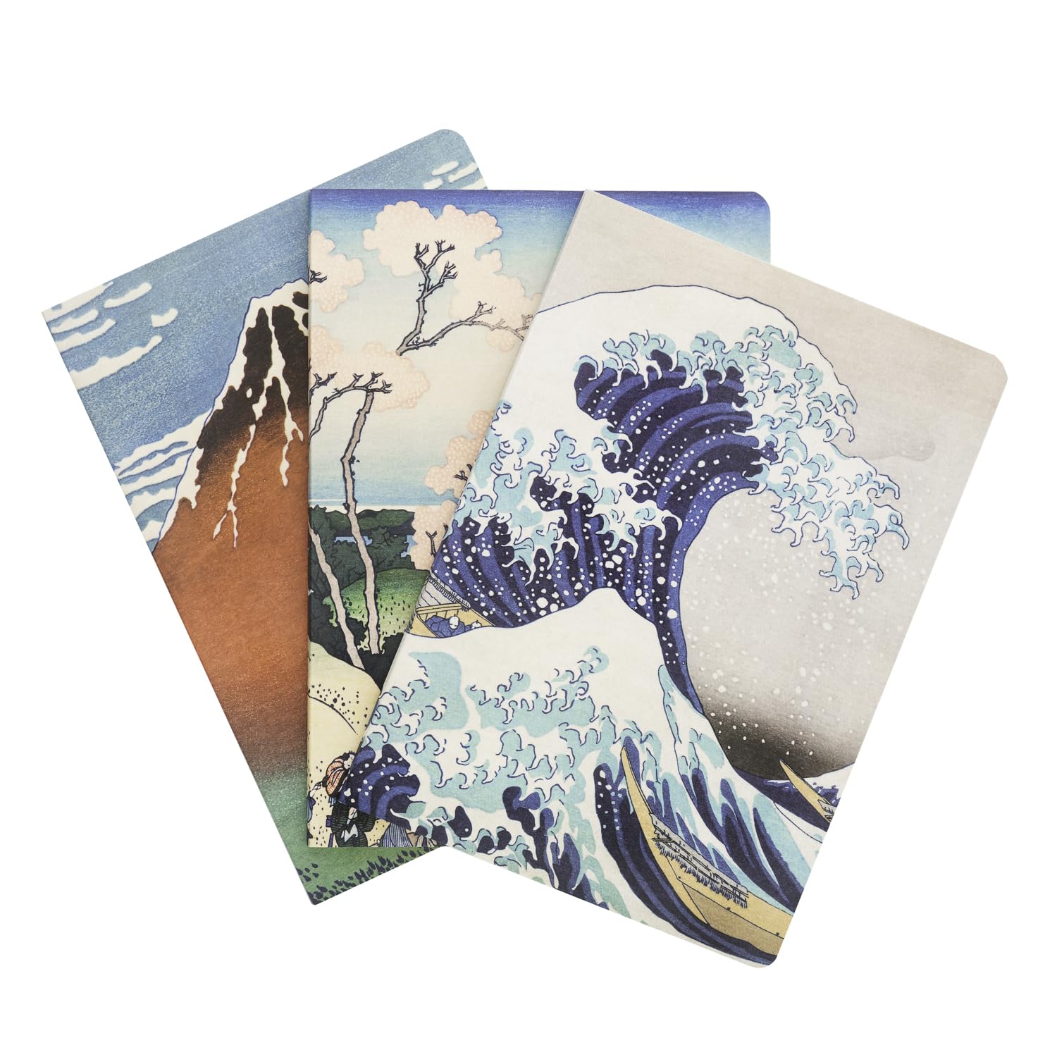Grupo Erik Pack cuadernos A5 Hokusai - Bloc de notas distintos diseños - 3 Libretas pequeñas | Material escolar y papelería bonita