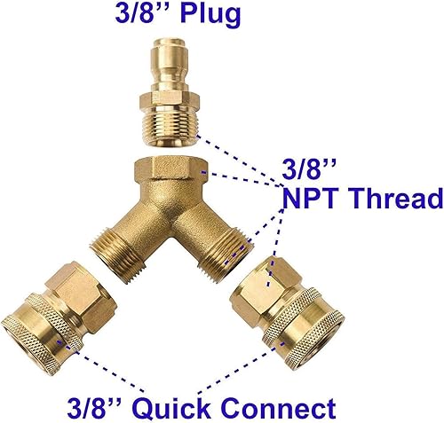 Miniatura 6 de Camiseta de lavadora a presión, acoplador divisor, conexión rápida de dos arandelas a una arandela eléctrica, montaje 38