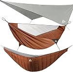 Camping Hammock with Mosquito Net, 2 Person Hammock Bug Net, Portable, Parachute Nylon for Outdoor, Camping, Hiking, Backpacking, Backyard, Beach, Travel (Hold Up to 500lbs)