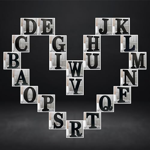 Miniatura 7 de AOCEAN Letras de madera negra de 10 pulgadas, letras de madera sin terminar para Halloween, letras decorativas de pie en rodajas, decoración de