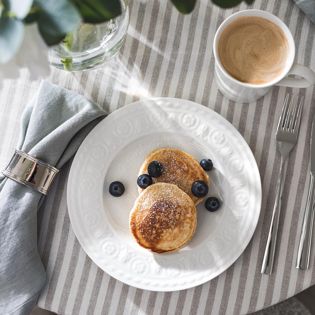 Villeroy & Boch – Cellini Taza para Cappuccino Blanco, Apto para Lavavajillas, Apto para Microondas, Taza 350 ml, Taza Desayuno Porcelana Blanca, Taza de Porcelana, Vajilla, Premium Porcelain | Taza de desayuno de porcelana, tamaño generoso que hace espac