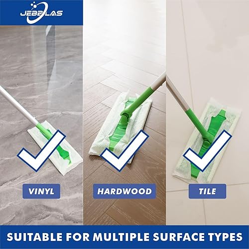 Miniatura 5 de JEBBLAS Recambios desechables para trapeador seco para trapeador de piso, paños de barrido, repuestos de múltiples superficies, 120 unidades