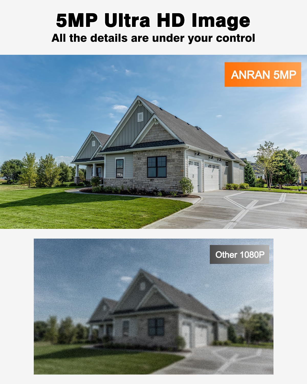 ANRAN Solarna kamera monitorująca 5 MP, do użytku na zewnątrz, WiFi, 3K 360°, PTZ, widoczność na zewnątrz, kolorowa widoczność w nocy, dwukierunkowe audio, wykrywanie ruchu PIR, inteligentny alarm