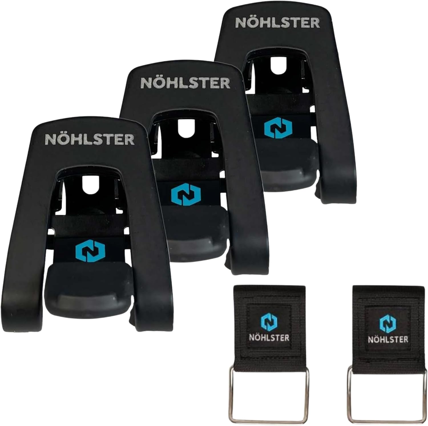 Nöhlster Pro Bundle – 3 Nöhlster Locking Tool Clips + 2 Arc-Ring Belt Anchors. Climb with Tools Worry-Free and unrestricted by Vendor-Specific “Holsters”