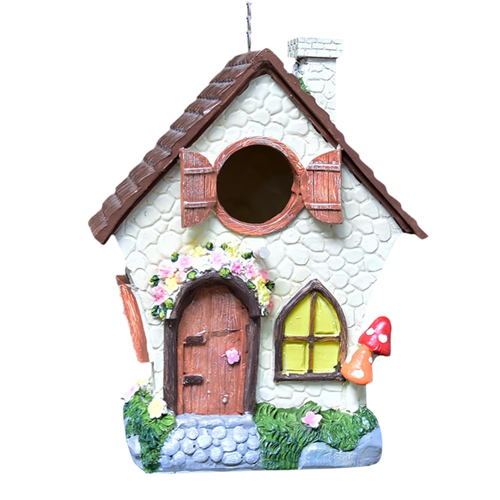 para pájaros | Refugio Resistente al Viento de 21 cm | con Cadena de Flores y Plantas diseño Impermeable para pájaros de Pinza, para árbol de, jardín, Patio, Parque
