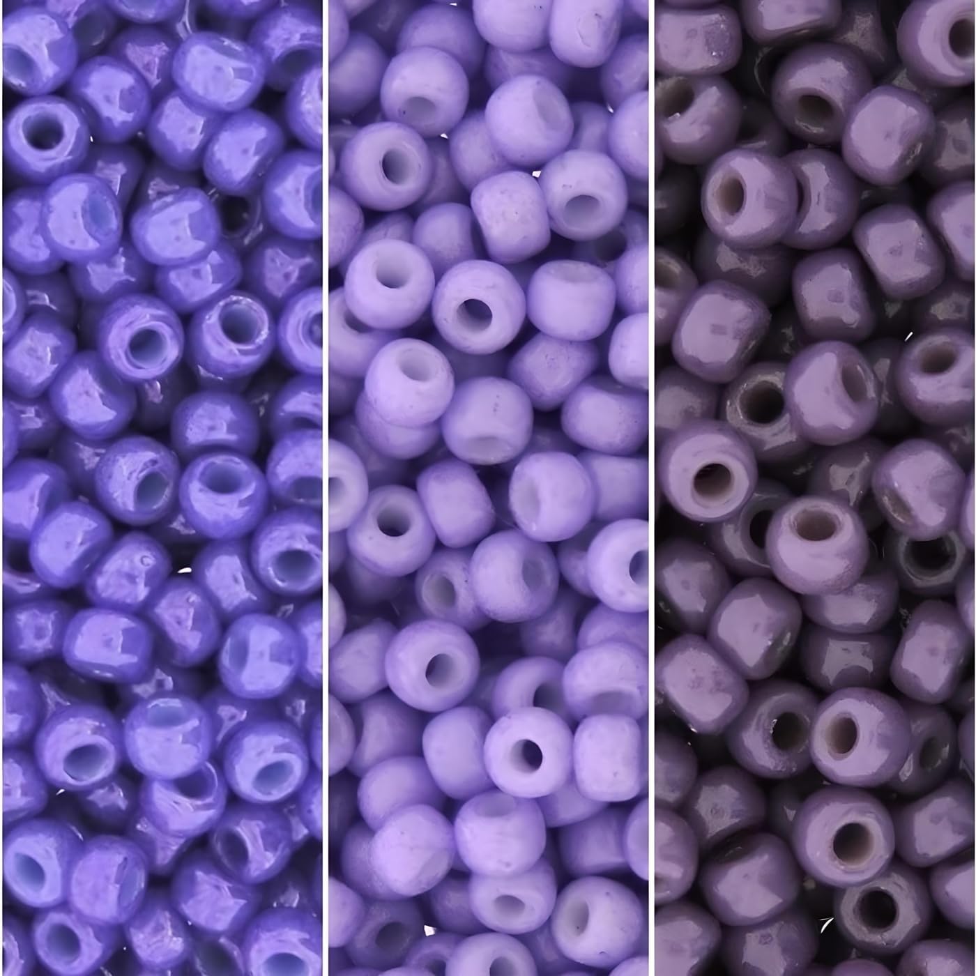 Set of 3 Colors - Miyuki Seed Beads Size 8/0 Purple Collection, 8-1477, 8-4488, 8-4490, 22GM Tubes - 66 Grams Total