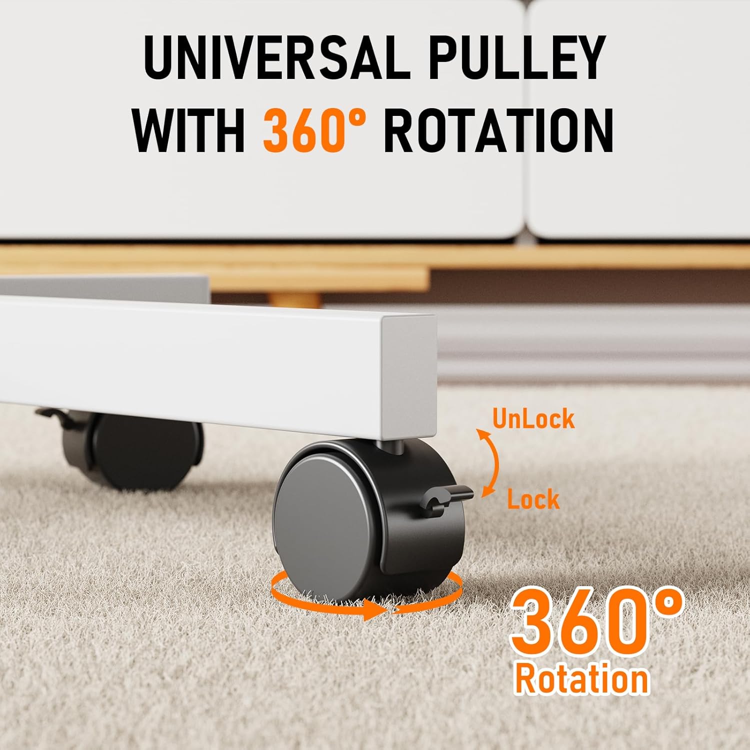 Mobile TV Cart Rolling TV Stand for 23-60 Inch LCD LED OLED Flat Curved Screens up to 88 lbs, Height Adjustable Portable TV Cart with Locking Wheels, Outdoor TV Stand Mount, Max VESA 400x400mm, White