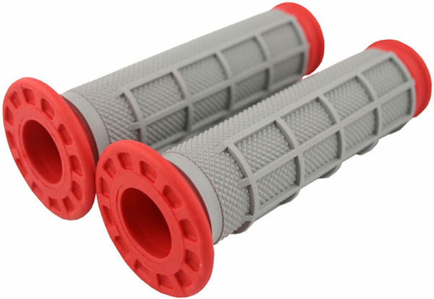 Scott Red Gray Dual Atv Handlebar Hand Grips and Free Sticker Fits Honda Atc110 Atc125 Atc185 Atc200 Atc250 Atc300 Atc350 Trx200 Trx250 Trx300 Trx350 Trx400 Trx450 Trx500 Trx550 Trx600 Rancher Foreman Trx700 Kawasaki Bayou Latkota Prairie Brute Force V Force 350 650 700 750 Klf110 Klt110 Klf220 Klt200 Kxt250 Kxf250 Kef300 Klf300 Kvf300 Kvf350 Kfx400 Klf400 Kvf400 Kxf450 Kfx650 Kvf650 Kfx700 Kvf700 Kvf750 Suzuki Eiger Quad Runner Master Racer Lt80 Lt125 Lt160 Lt185 Lt230 Lt250 Lt250r Ltz400 Ltr450 Lt500 Ltf300 Lta400 Lta750 Lta400 Ltf400 Ltf500 Yamaha Raptor Kodiak Wolverine Banshee Blaster Grizzly Timberwolf Beartracke Warrior Bruin Big Bear 80 128 90 100 200 250 300 350 400 500 600 660 700
