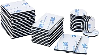 60Pcs Double Sided Foam Tape Strong Pad, Self-Adhesive Tape Include Square Round and Rectangular, Super-Sticky Adhesive Mo...