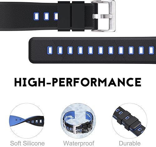 Miniatura 3 de Ritche Correa de reloj de silicona de 0.709 in, 0.787 in, 0.866 in, correa de goma de liberación rápida para hombres y mujeres, regalos del día de