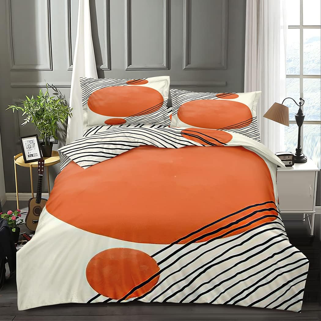 Mid Century Modern Duvet Cover Set Queen Include 1 Duvet