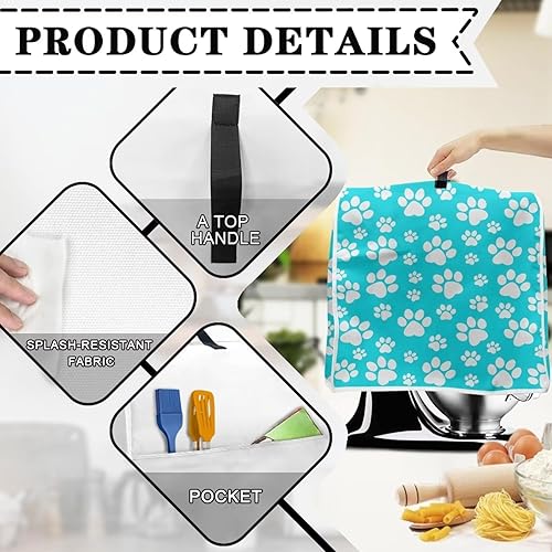 Miniatura 5 de Funda para mezcladora de huellas de perro, funda para electrodomésticos de cocina, para cafetera, licuadora y batidora de pie, cubierta de licuadora