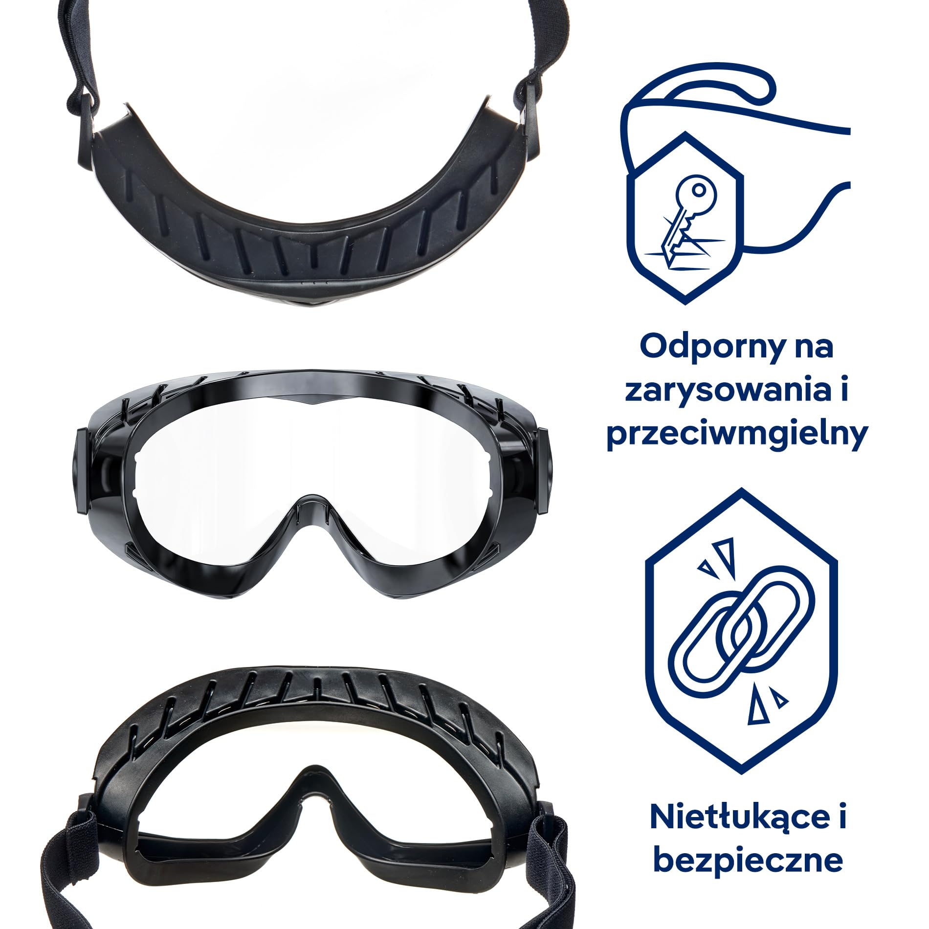 Dräger X-pect 4200 okulary ochronne, okulary pełnoekranowe, do prac laboratoryjnych, warsztatowych, odpornych na zarysowania i pęknięć soczewek poliwęglanowych, czarne
