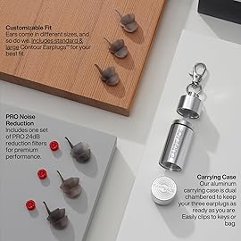 EARPEACE Moto PRO - Motorcycle Ear Plugs - Reusable Earplugs for Wind Noise Protection with High Fidelity Filter - Noise Canceling up to 24dB - Motorcycle Accessories - Includes Filter Set and Case