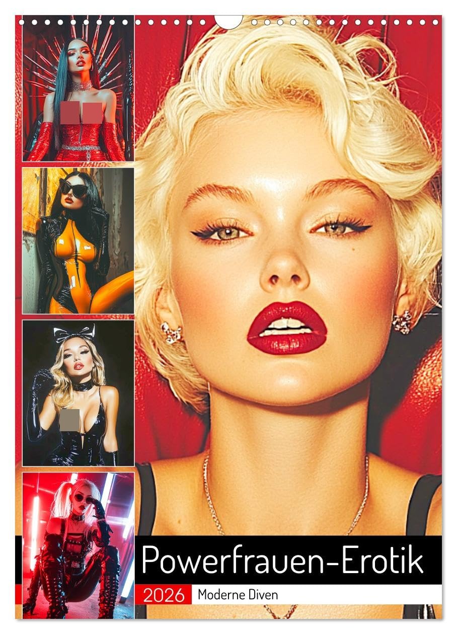 Power women erotica. Modern divas UK-Version (Wall Calendar 2026 DIN A3 Portrait), CALVENDO 12 Month Wall Calendar
