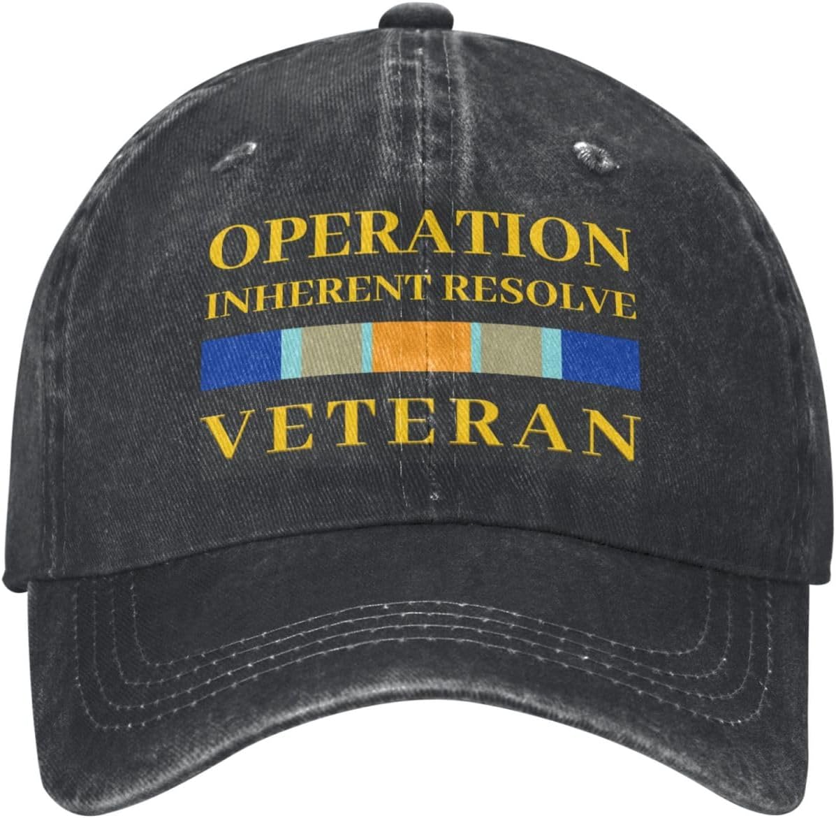 Operation Inherent Resolve OIR Veteran Cool Washed Denim Baseball Cap, Adjustable Fit for Men & Women, A Must-Have for Your Everyday Look Black