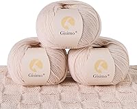 Vista 18 de 100% hilo interior de cachemira mongol, hilo lujoso y suave de 6 capas para tejer a mano y ganchillo (gris claro, 1 bola)