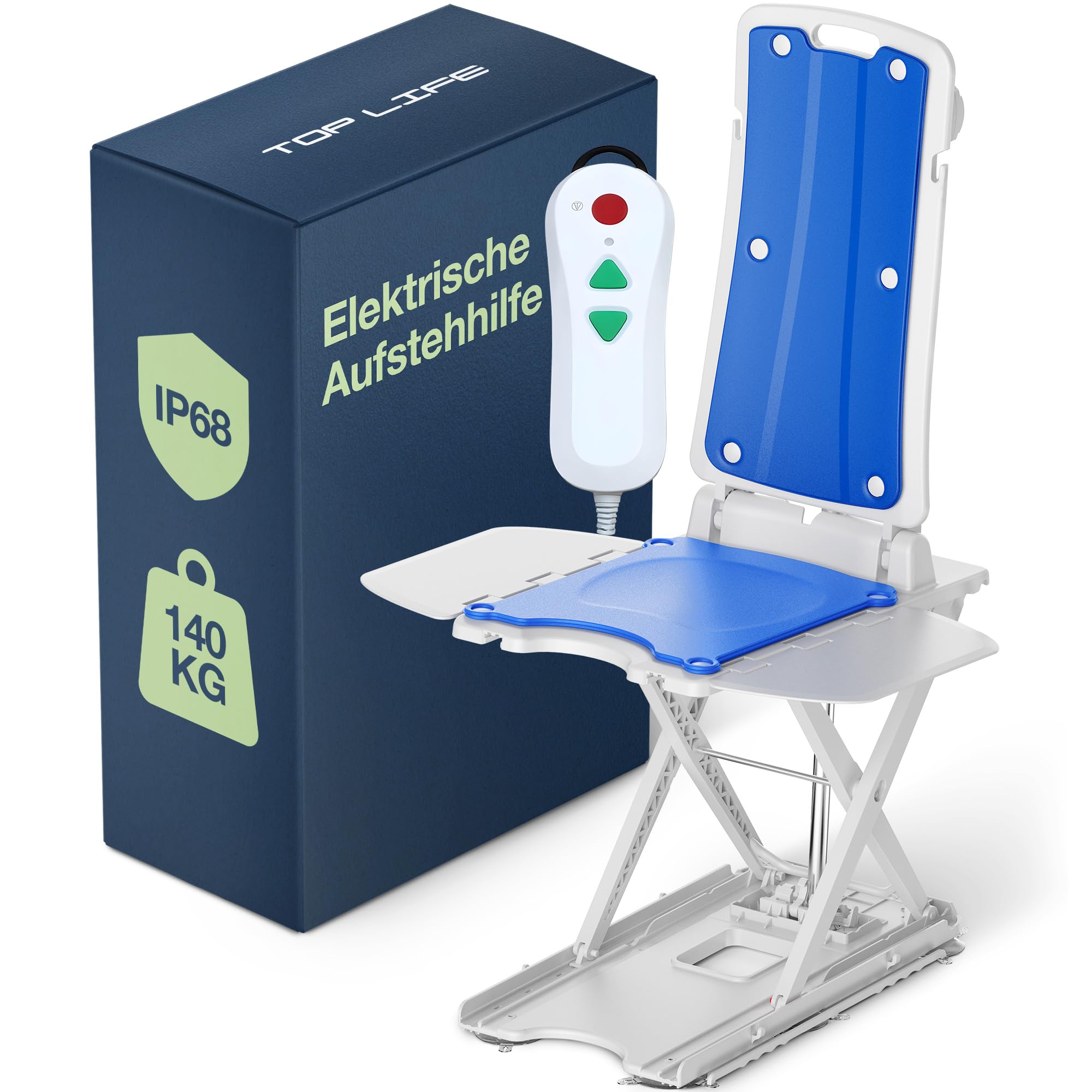 Elektrischer Badewannenlift für Senioren – Tragbarer motorisierter Aufstehsitz mit Fernbedienung, höhenverstellbar 6–46 cm, IP68 wasserdicht, ergonomischer klappbarer Sitz, bis 140 kg belastbar