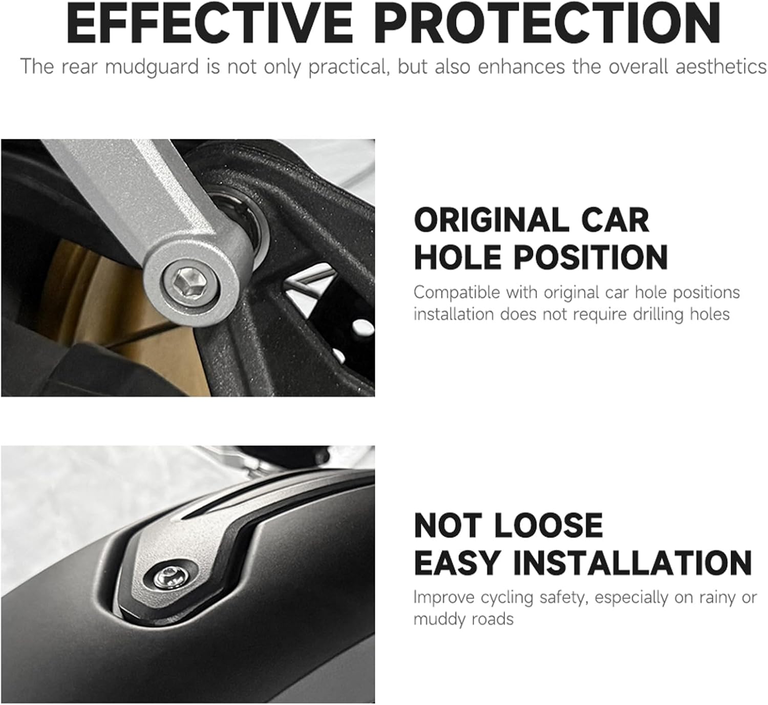 Motorcycle Fender Rear Wheel Hugger Cover Mudguard for BMW R1300GS Adventure R 1300gs ADV 2023-2025 Mud Flap Splash Guard Protector (Black)