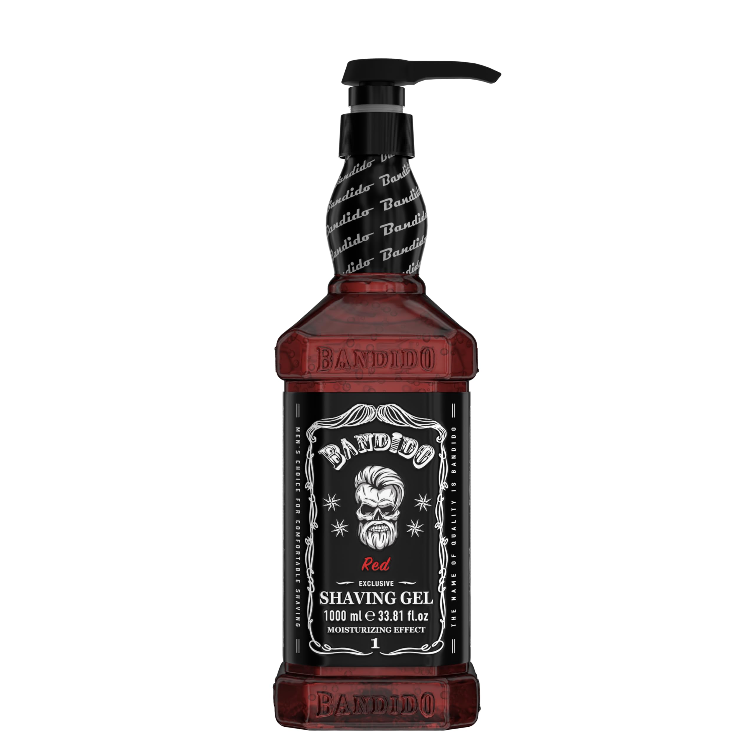 Bandido Shaving Gel Men Red & Blue 1000 ml Gel da barba trasparente da uomo, rasatura precisa dei contorni della barba con ogni rasoio da uomo (Red 1000 ml)