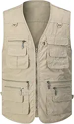 Colete de pesca masculino utilitário para tiro Safari colete de viagem com bolsos