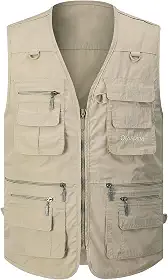 Colete de pesca masculino utilitário para tiro Safari colete de viagem com bolsos