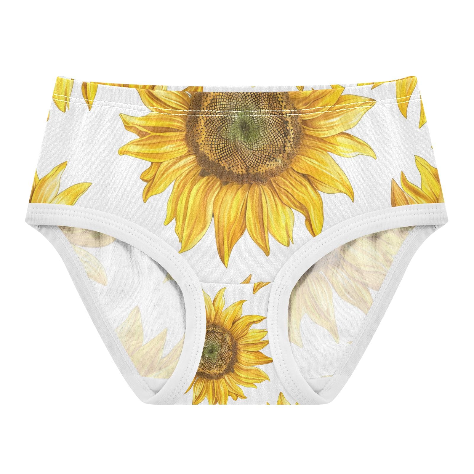 ALAZA Yellow Sunflower Toddler Girls Cotton Hipster Underwear Soft 2 Pack 2T