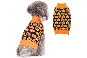 Perfect Halloween Dog Outfit: KYEESE Pumpkin Dog Sweater with Leash Hole