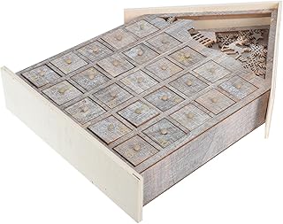 SOLUSTRE Case con Cassetti in Legno Di Natale HA CONDOTTO Le Luci Di Natale Da Tavolo Centrotavola Decorazione Di Natale Avvento Calendario di Natale Regali di Festa
