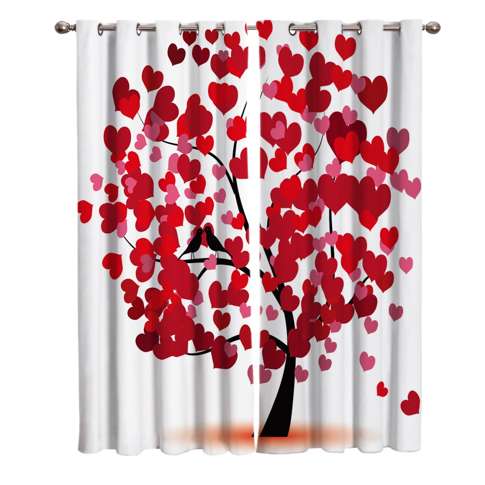 Vorhang Blickdicht Verdunklungsvorhänge Gardienen 2-SetLiebe 150x166cm