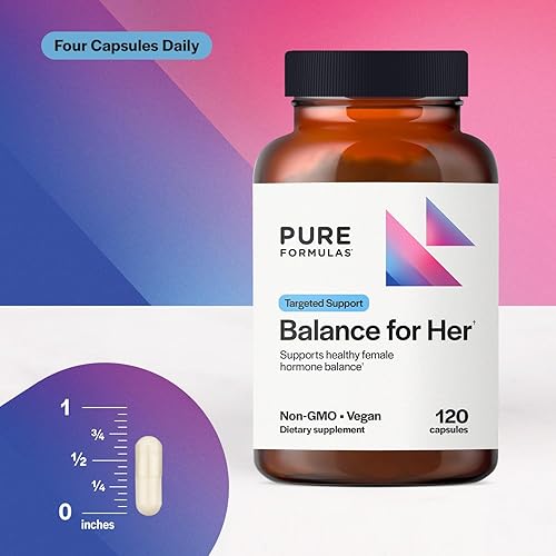 Miniatura 4 de PureFormulas Balance for Her - Balance hormonal para mujeres - DIM, cohosh negro, D-glucarato de calcio, extracto de té verde EGCg y suplemento de
