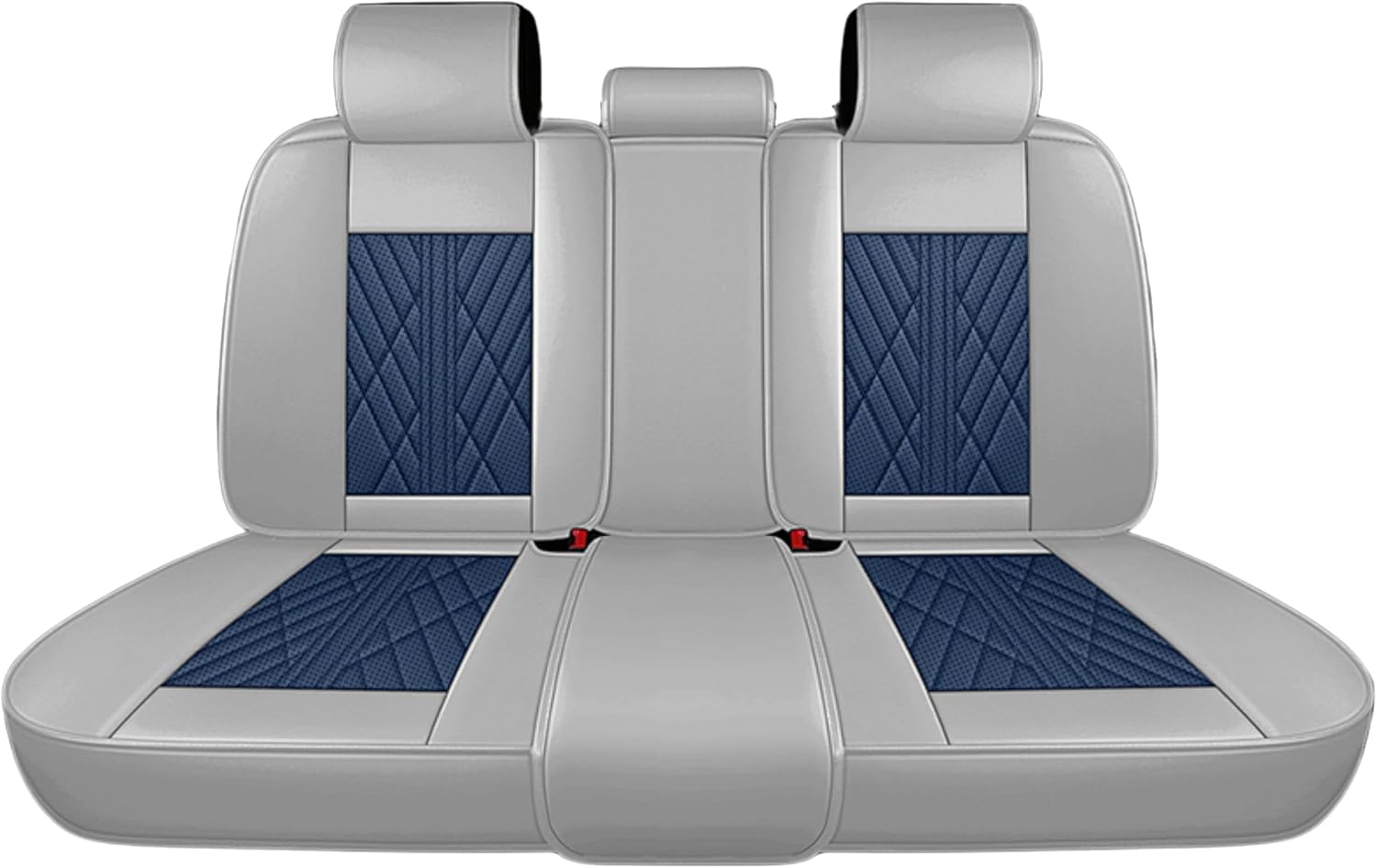 Universal Fit Waterproof Breathable Nappa Leather Automotive Vehicle Car Seat Covers Set Cushion Protector for Sedan SUV Blue Grey Full Set 5 Seats image 3 of 6 B0CBSC4FMS