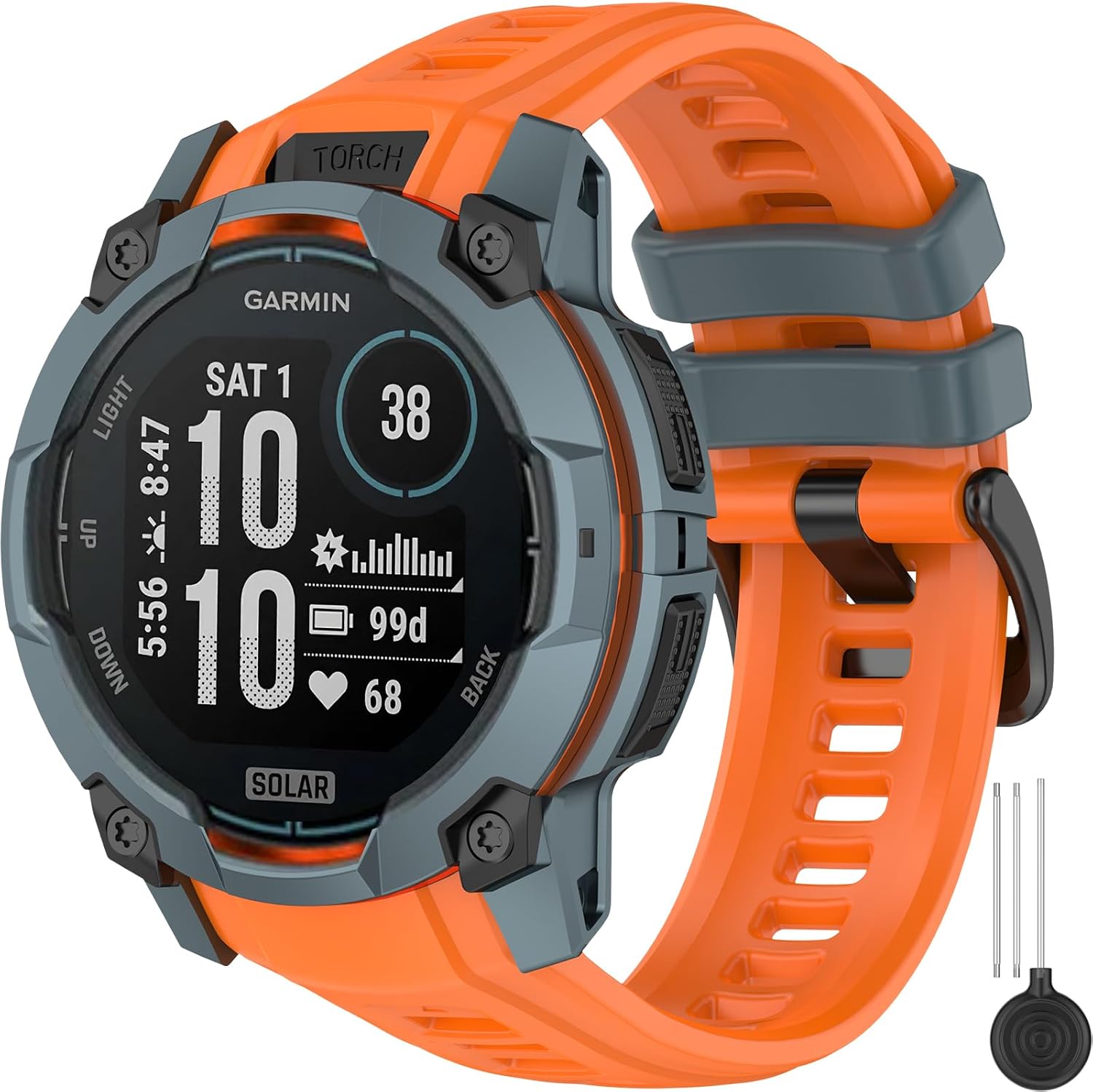 Miimall Silicone Band for Garmin Instinct 3/E 45mm Sport Strap, 22mm/26mm Waterproof Adjustable Watch Bracelet Replacement Wristband for Garmin Instinct 3 SOLAR/AMOLED for Men and Women