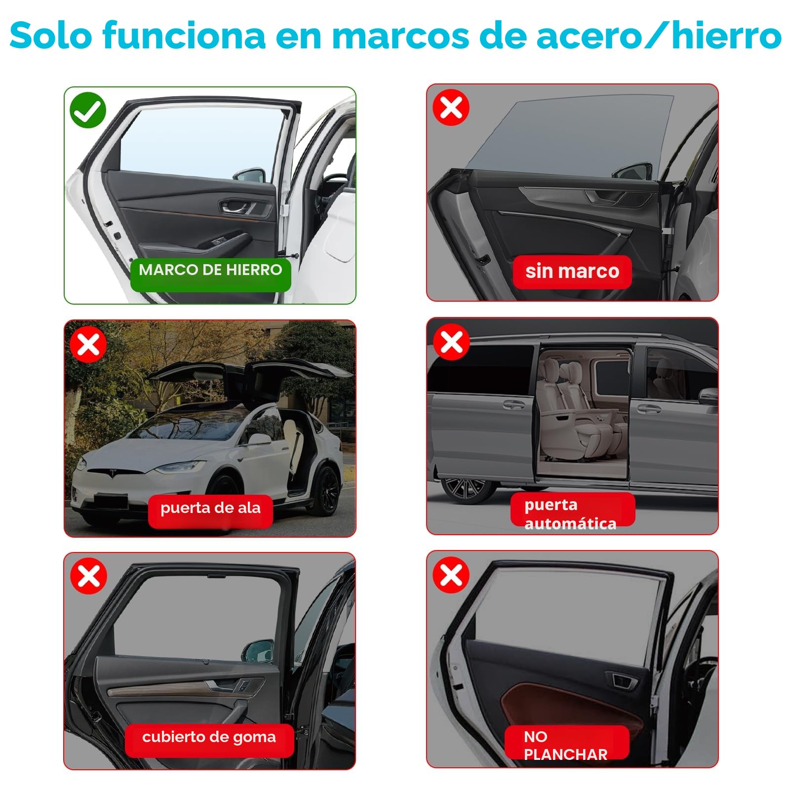DIZA100 Parasol de Coche Ventana Lateral Trasera Magnético 2 Unidades, 68x51cm, Protección UV, Cortinas Coche Compatible con la Mayoría de Vehículos