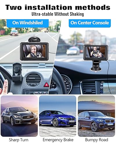 Miniatura 4 de Espejo retrovisor Zacro de acrílico irrompible espejo retrovisor para el automóvil para vigilar a tu bebé seguro y ajustable en 360 grados