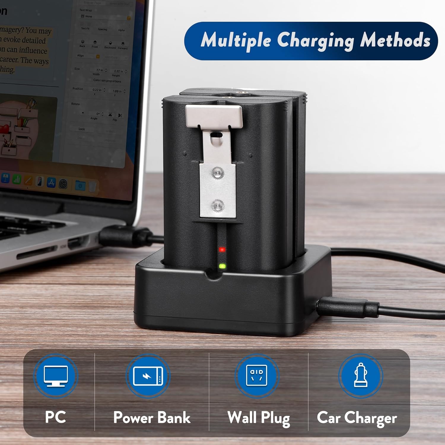 Ring Battery - Confezione da 2 batterie con stazione di ricarica, 6040 mAh, batteria di ricambio ricaricabile V4 per campanello Ring-Video 2/3/3plus/4, Stick Up Cam e Spotlight Cam