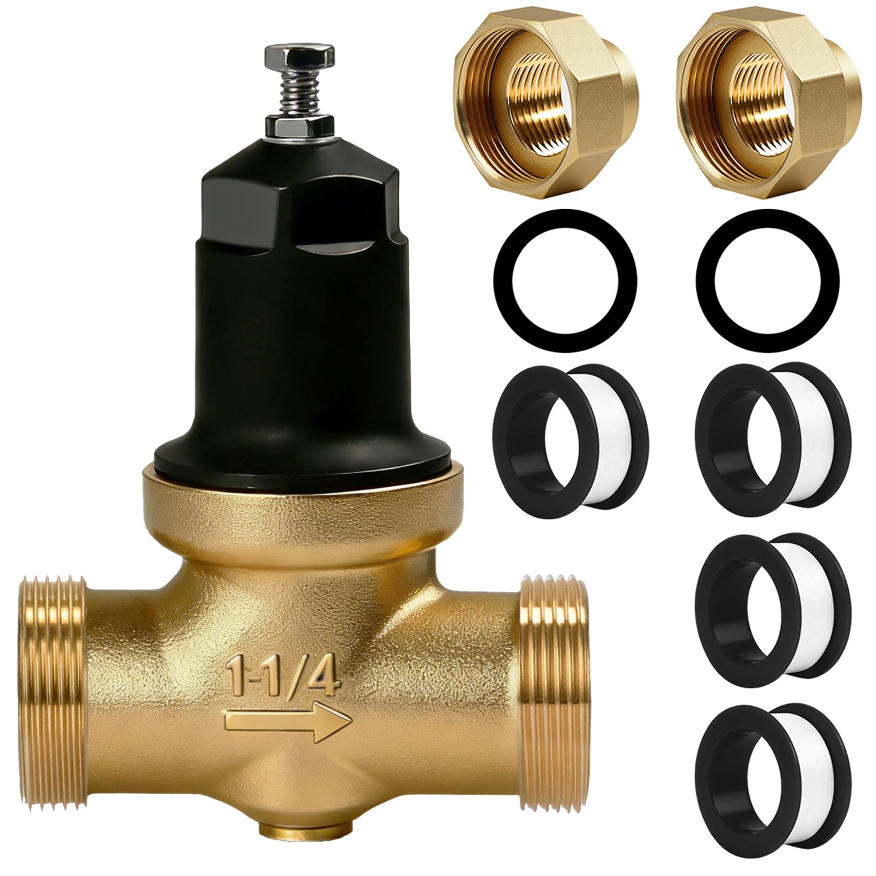 Photo 1 of 1-1/4 Inch 114-NR3XL Pressure Reducing Valve, with Double Internal Thread Pipe NPT Connection, Suitable for Zurn 1-1/4" NR3XLDULU Reducing Valves, Comes with Stainless Steel Screen and 2 gaskets