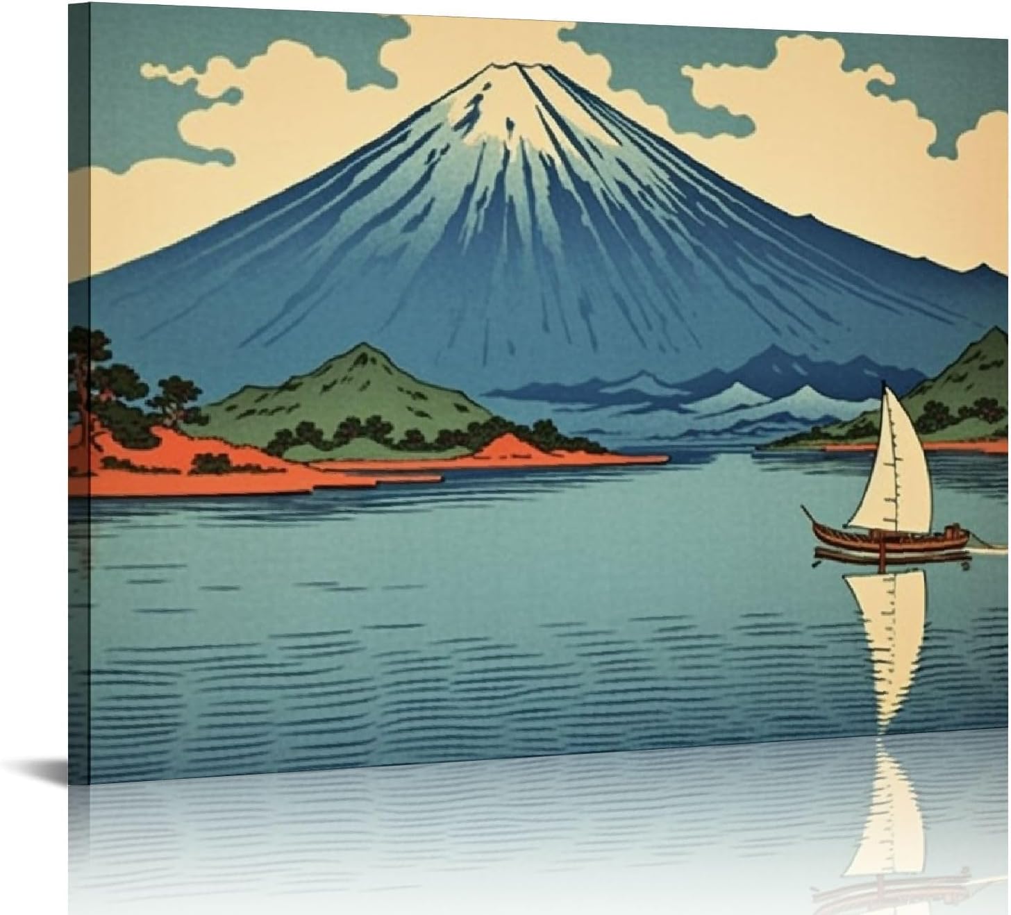 Algasan Japanese Art Print - Shoji Lake (Mt. Fuji) by Tsuchiya Koitsu