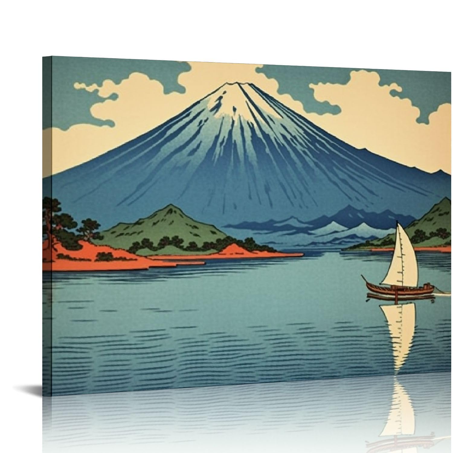 Algasan Japanese Art Print - Shoji Lake (Mt. Fuji) by Tsuchiya Koitsu