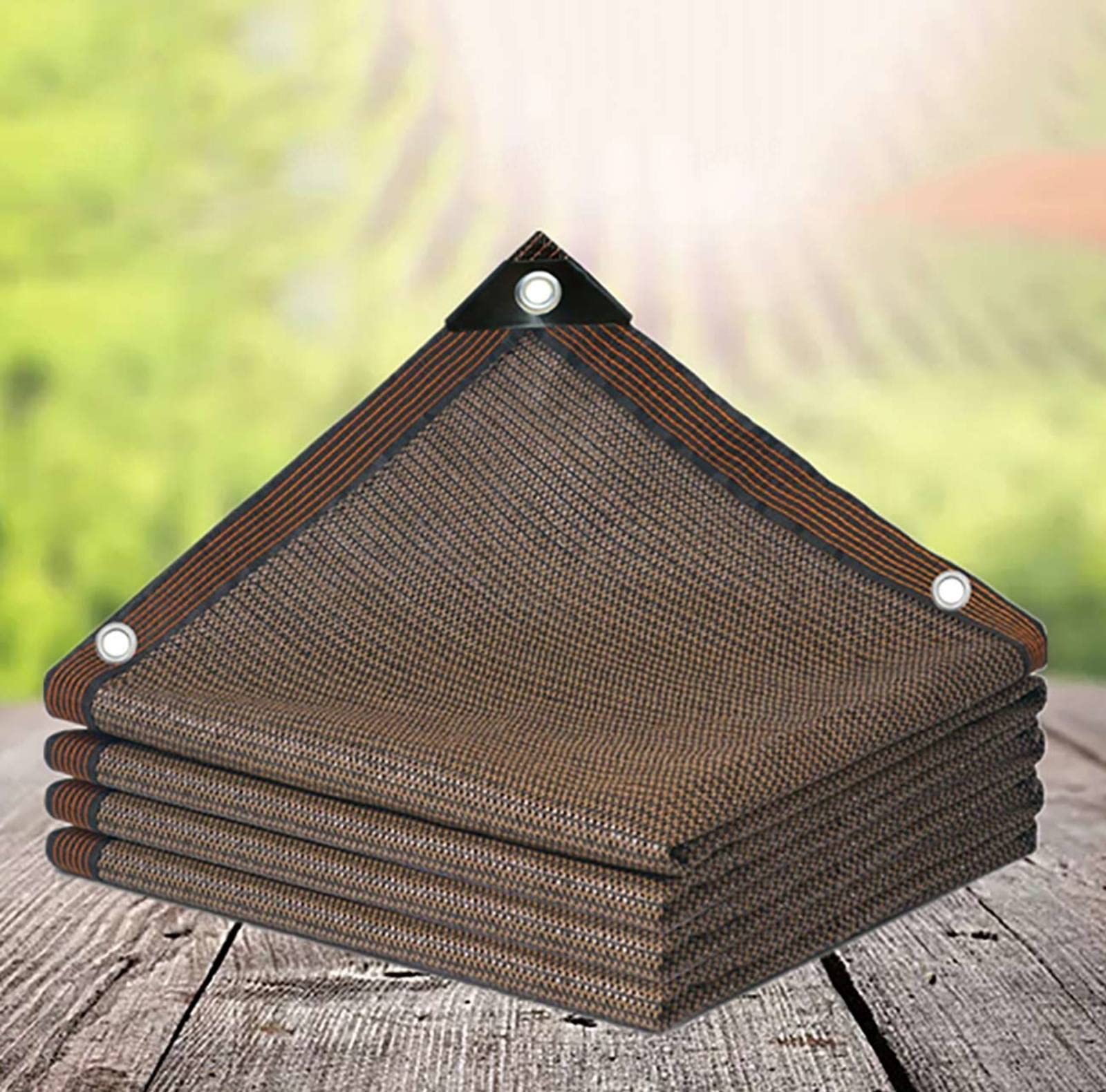 WQPMNYG 6m Sun Shade Sail Right Angle with Grommets Heat-Insulating Mesh Tarp for Patios Greenhouses Plants - Durable Brown 2x4m Outdoor Shade Solution