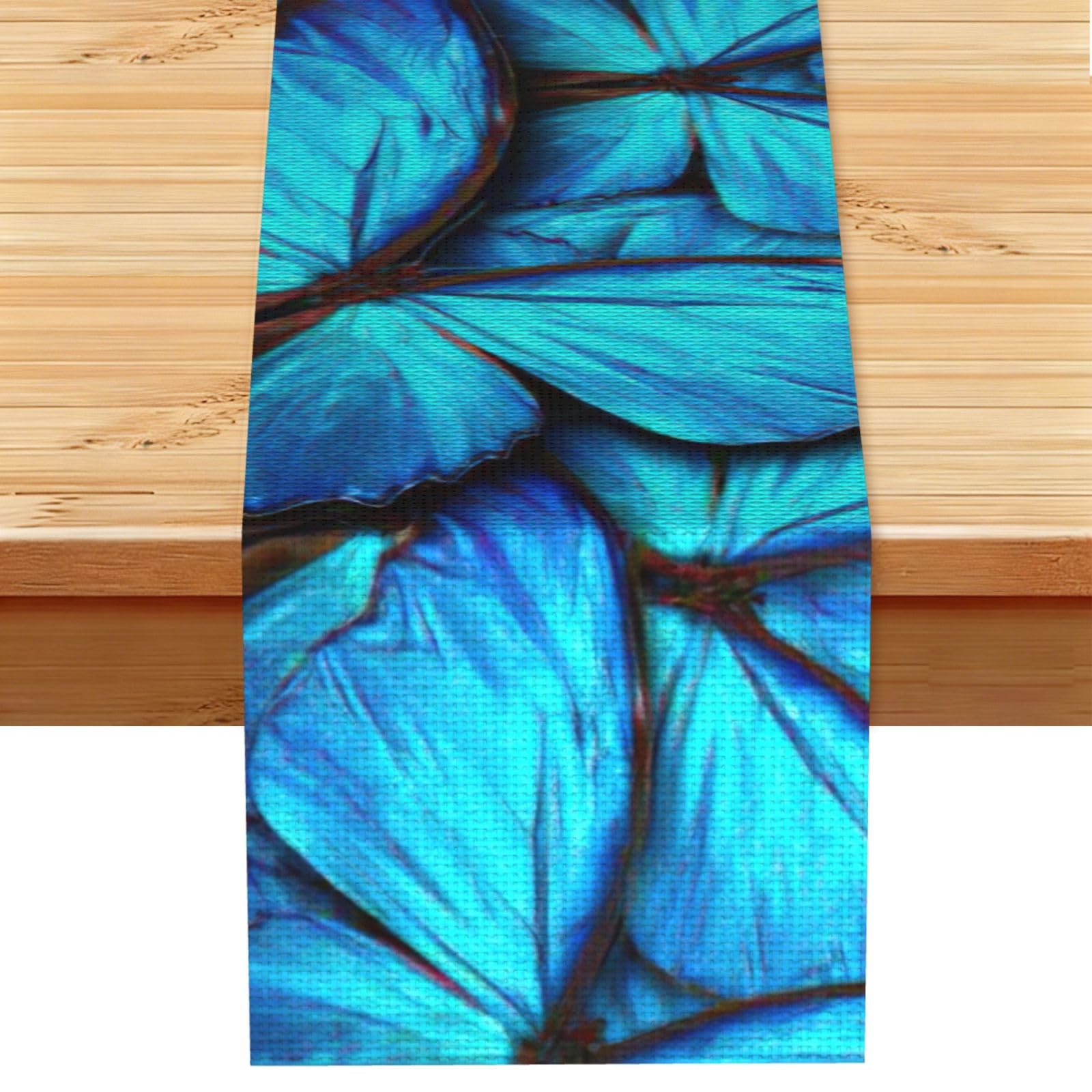Many Blue butterfly Print Table Runner for Home Hotel Dining Kitchen Party Indoor Outdoor Decor,13x72 Inch