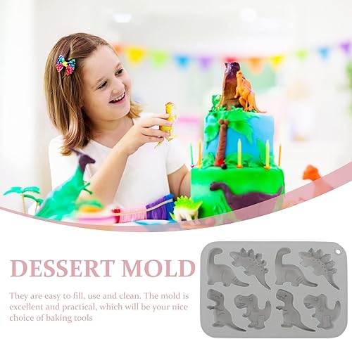 Miniatura 7 de Gadpiparty Moldes de silicona de dinosaurio, bandeja para hornear de dinosaurio, molde de caramelo lindo 3D, molde de gomitas de chocolate con