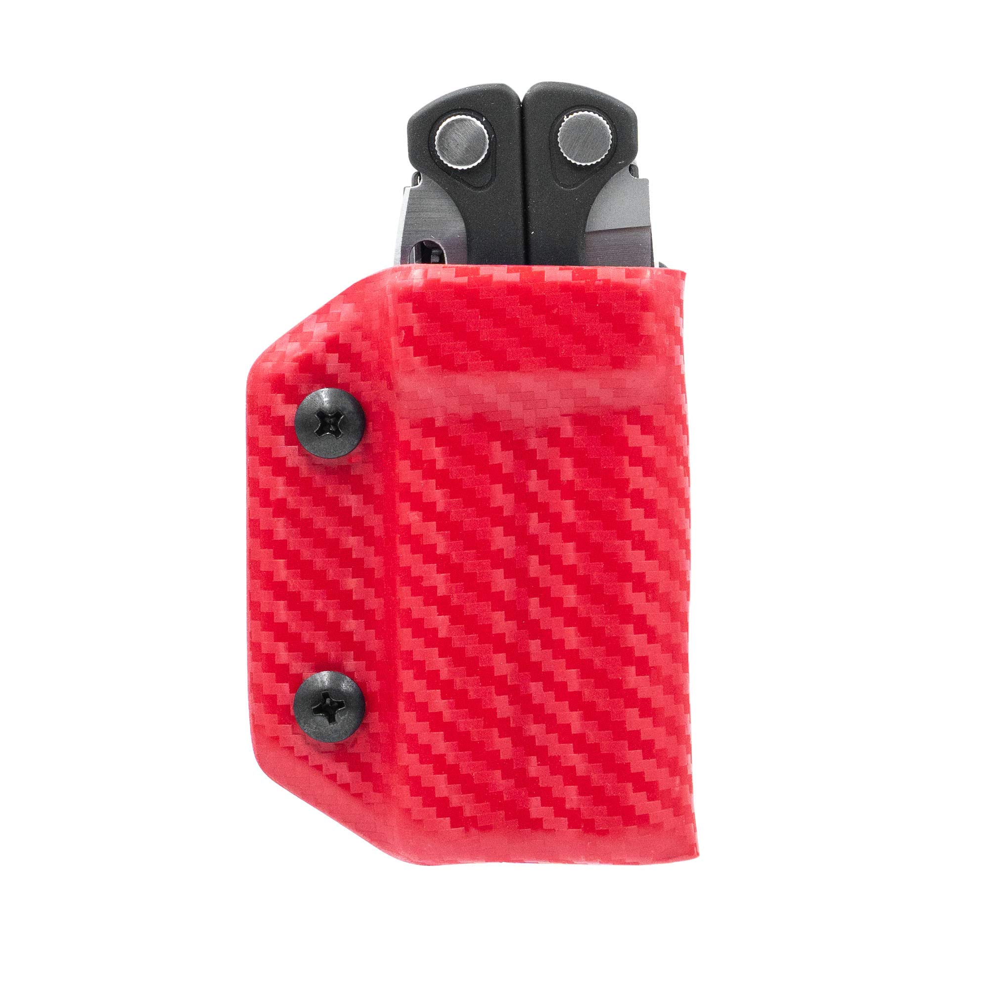 Clip & Carry Kydex Multitool Sheath for The Leatherman Charge - Made in USA - EDC Multi Tool Sheath Holder Holster Cover - Carbon Fiber Red