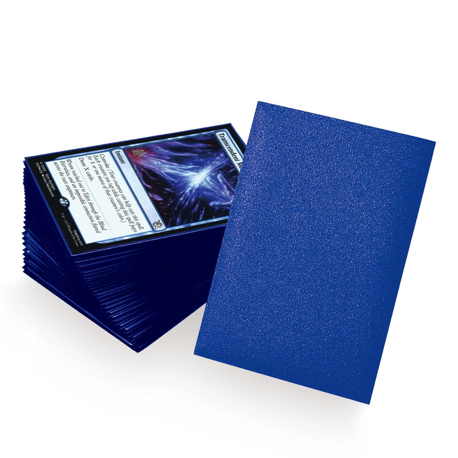 YMluky 100 PS Blue Trading Cards Sleeve,Soft Plastic Sleeves for Cards Fit for Baseball, Yugioh, Magic, TCG, Sport, Prevent Card Bending, Scratching, Waterproof, Dustproof