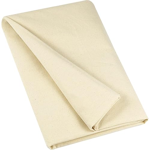 HOTGODEN Medium Weight 100% Cotton Muslin Fabric: 63 inch x 2,5,10 Yards Unbleached Muslin Linen Fabric Material for Sewing Material Apparel Cloth