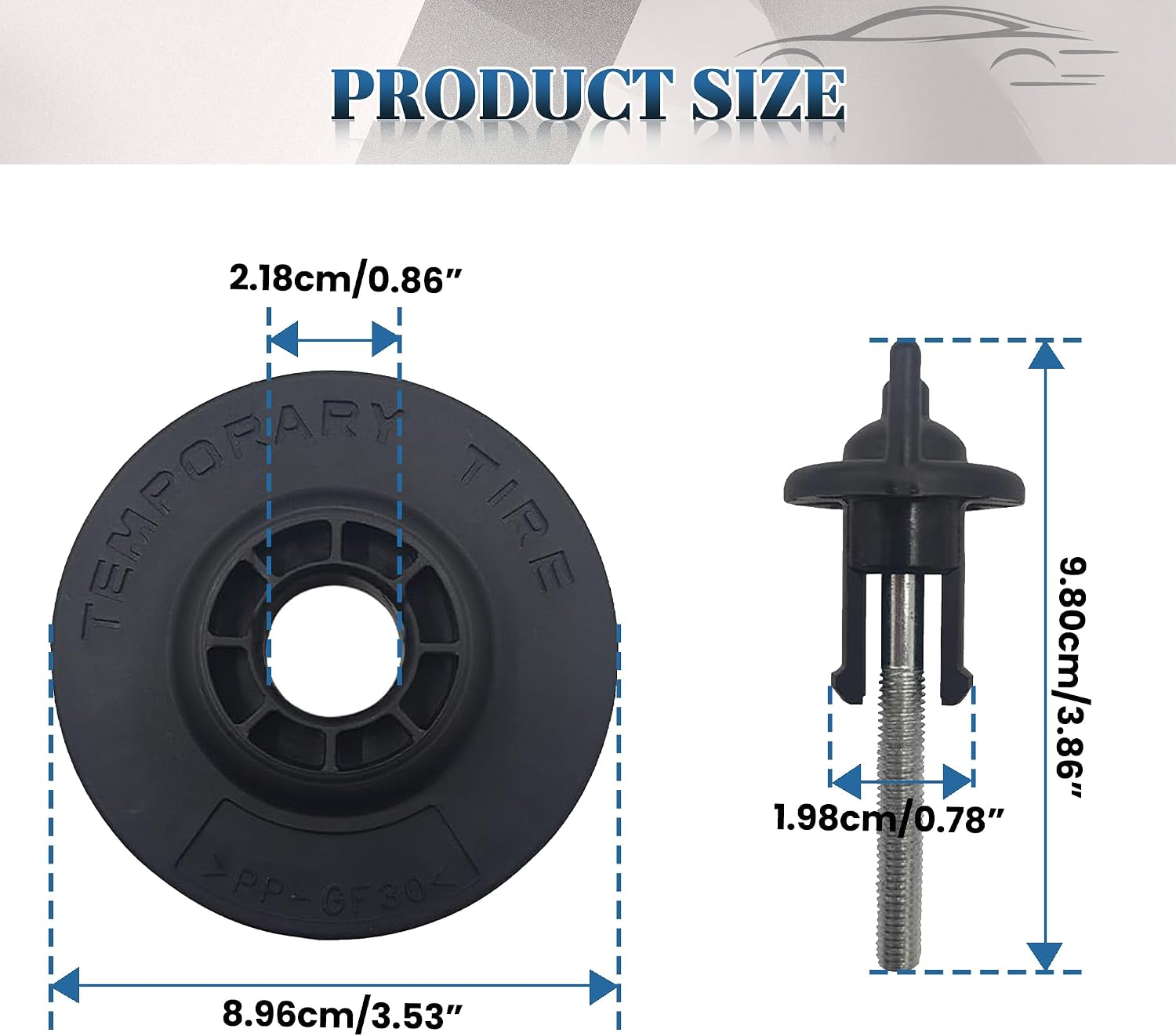 Spare Tire Wheel Bolt Adapter Mounting Screw 74652-SDA-003 – Compatible with Honda Accord, Civic, CR-V, Odyssey, Pilot & Acura TL, TSX, RL, ILX, RLX, TLX Replacement Spare Tire Mounting Screw (Black)