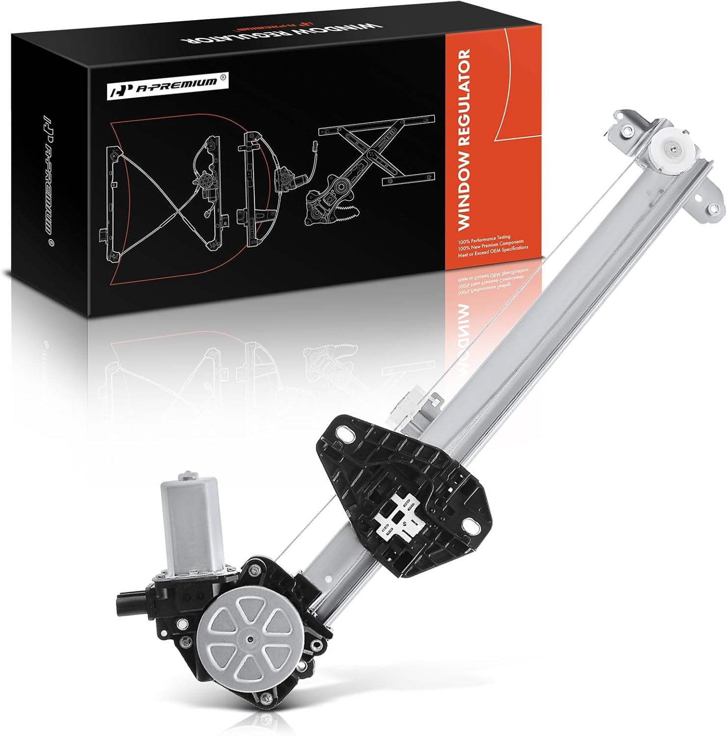 A-Premium Power Window Regulator with 2-Pin Motor Rear Driver Side Compatible with Honda Accord 2008-2012 Sedan, Crosstour 2012-2015 Hatchback, Accord Crosstour 2010-2011 Hatchback